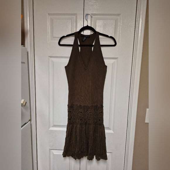 Laundry Brown Halter Dress with Crochet Detail - Picture 5 of 5
